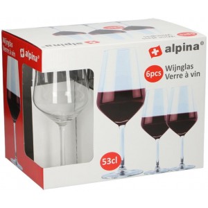 SKLENICE NA ČERVENÉ VÍNO ALPINA 530ML 6KS