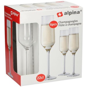 SKLENICE NA ŠAMPAŇSKÉ ALPINA 220ML 6KS