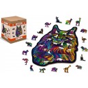 Dřevěné Puzzle Divoká kočka L 37,5x25,4 cm