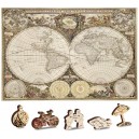 Dřevěné Puzzle Antická mapa světa S, 75 dílků