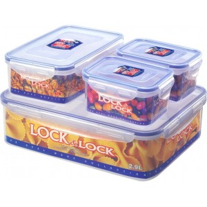 D&oacute;za na potraviny LOCK, set 4 ks, 3,9l/ 1l/ 470ml