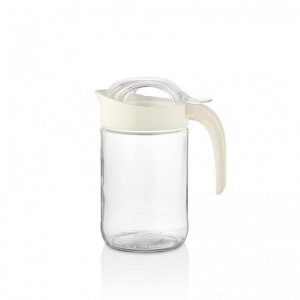 Skleněn&yacute; džb&aacute;n s v&iacute;čkem QLUX Fiore 660ml
