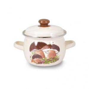 Smaltovaný hrnec s poklicí TORO 2,5l houby Smaltovaný hrnec s poklicí TORO 2,5l houby