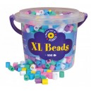 Korálky zažehlovací velké- maxi XL v kbelíčku- 950ks pastel barvy
