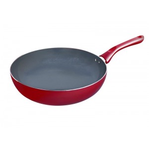 Pánev Wok, keramika, průměr 28 cm, červená