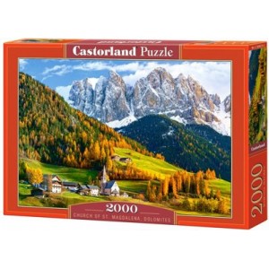 Puzzle 2000 dílků- Kostel svaté Magdalény, Dolomity