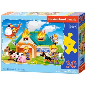 Puzzle 30 dílků - Hasiči v akci
