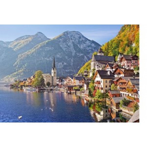 Puzzle 500 dílků- Hallstatt, Rakousko