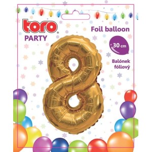 Balónek číslice 8, 30 cm, assort