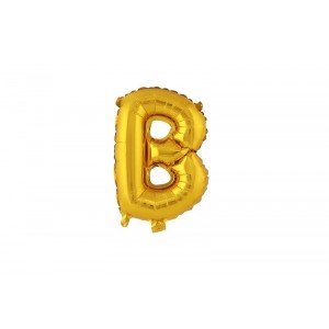 Balónek písmenko B, vel. 30 cm, matně zlatý
