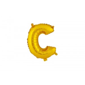 Balónek písmenko C, vel. 30 cm, matně zlatý