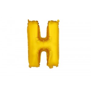 Balónek písmenko H, vel. 30 cm, matně zlatý