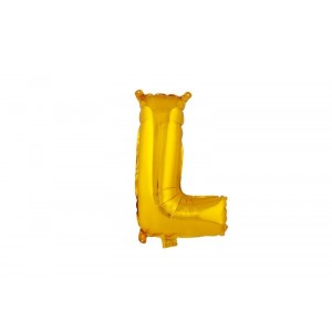 Balónek písmenko L, vel. 30 cm, matně zlatý
