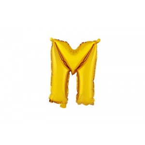 Balónek písmenko M, vel. 30 cm, matně zlatý