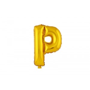 Balónek písmenko P, vel. 30 cm, matně zlatý
