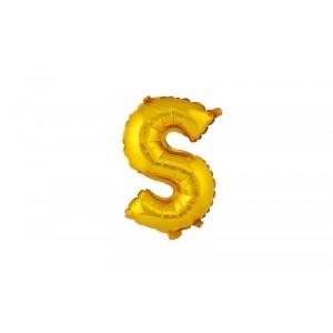 Balónek písmenko S, vel. 30 cm, matně zlatý