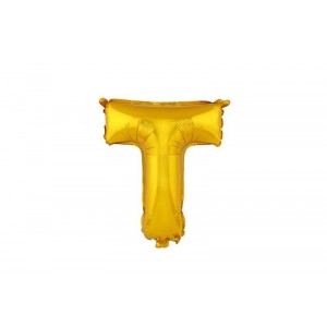 Balónek písmenko T, vel. 30 cm, matně zlatý