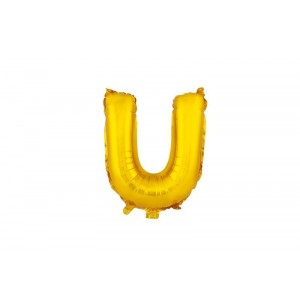 Balónek písmenko U, vel. 30 cm, matně zlatý