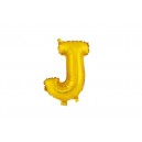 Balónek písmenko J, vel. 30 cm, matně zlatý