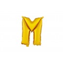 Balónek písmenko M, vel. 30 cm, matně zlatý