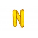 Balónek písmenko N, vel. 30 cm, matně zlatý